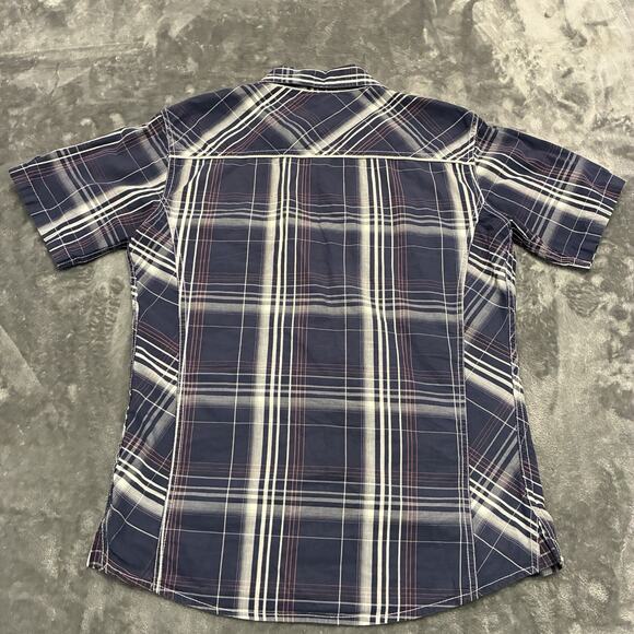 BKE Shirt Men M Blue Plaid Athletic Fit Short Sleeve Western Preppy Button Up - Picture 4 of 8